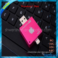 2016 Hot selling otg metal usb flash drive mobilephone colorful 2-in-1 for iphone and computer
